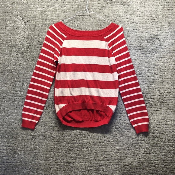 Red camel striped crewneck pullover sweater Red Tan Size Large - Picture 1 of 7